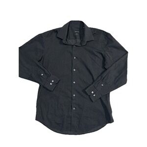 Bugatchi Comfort Stretch Button Up 16.5-34/35 Black‎ Dress Shirt